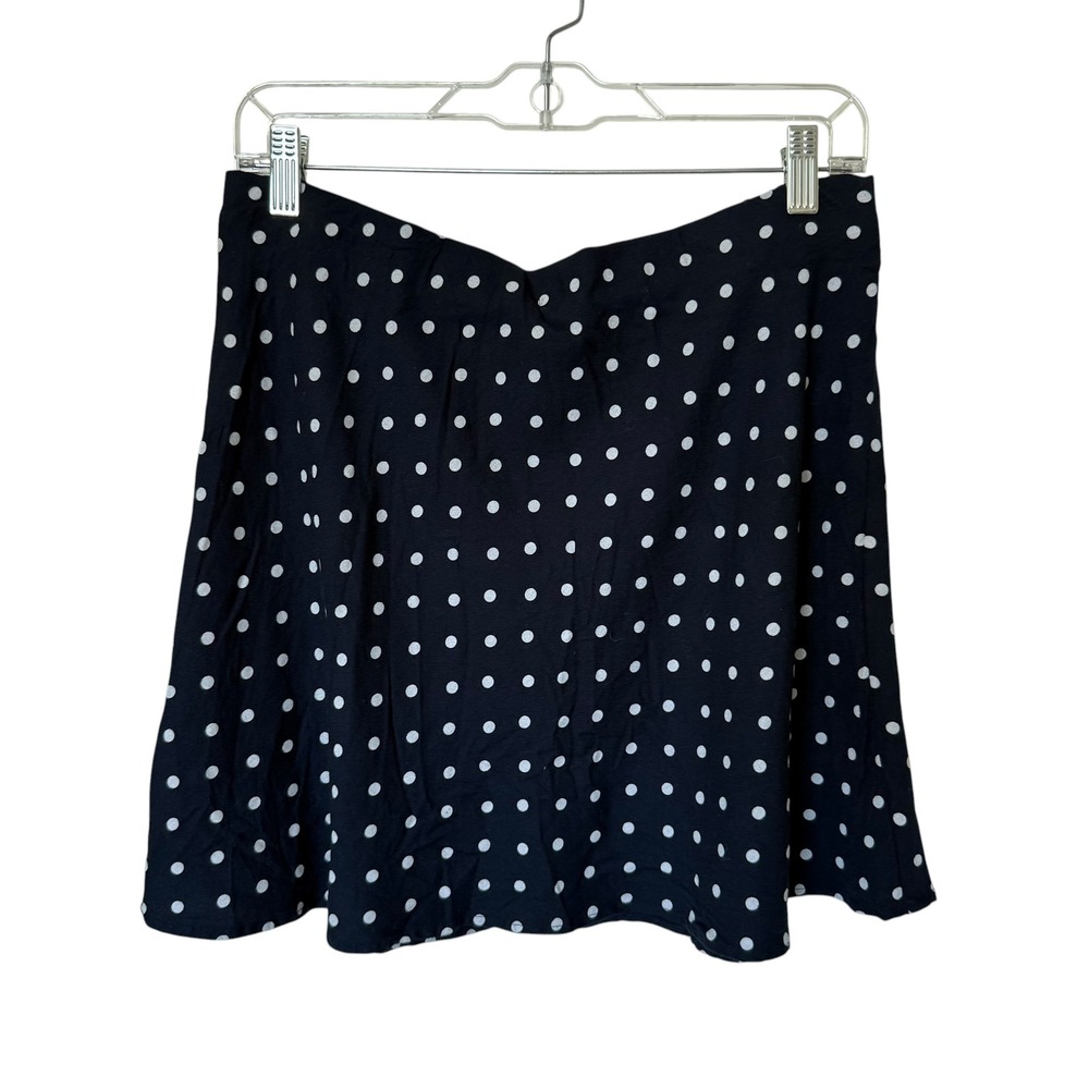 Old Navy Polka Dot Mini Skirt Womens Size M Navy Blue Good Flared A-Line